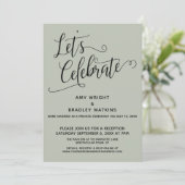 Invitation Célébrons l'élégant vert sauge pour une réception  (Debout devant)