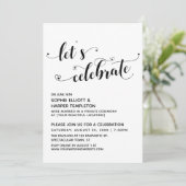 Invitation Célébrons les cœurs Noir Blanc Réception uniquemen (Debout devant)