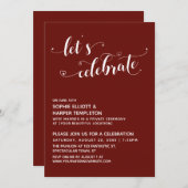 Invitation Célébrons les cœurs Script Réception bordeaux (Devant / Derrière)