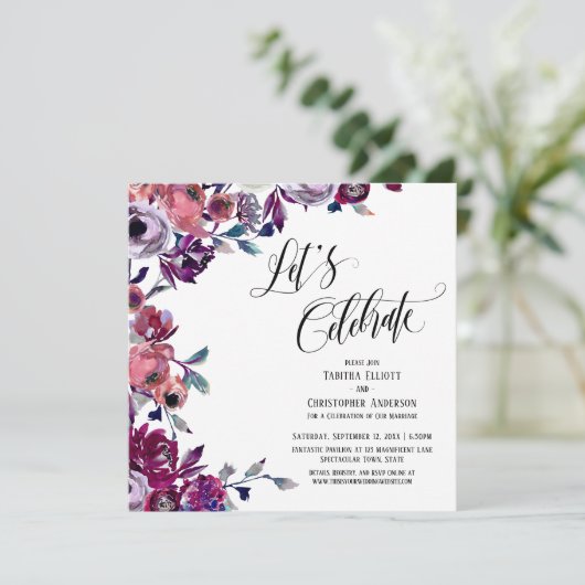 Invitation Célébrons les fleurs grasses Script Bold (Debout devant)