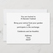 Invitation Célébrons l'invitation de la récolte (Dos)