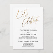 Invitation Célébrons l'or Fête de mariage élégante (Devant / Derrière)