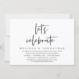 Invitation Célébrons, Mariage Décontracté Fête d'Élopement