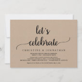 Invitation Célébrons, Mariage Intime Kraft Rustique (Devant)