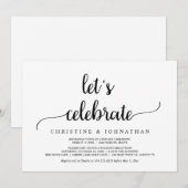 Invitation Célébrons, Mariage Intime Moderne et Rustique (Devant / Derrière)