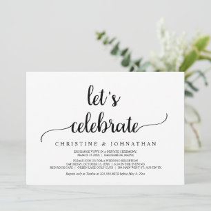 Invitation Célébrons, Mariage Intime Moderne et Rustique
