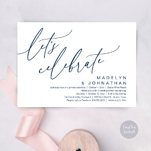 Invitation Célébrons, Mariage Romantique et Fête Intime