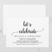 Invitation Célébrons, Mariage Rustique Fête de Fuite (Devant / Derrière)