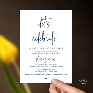 Invitation Célébrons, Réception de Mariage Minimaliste Modern