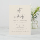 Invitation Célébrons, Réception de Mariage Moderne Minimalist (Debout devant)
