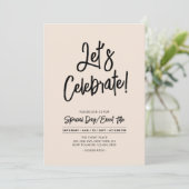 Invitation Célébrons | Soirée et événement Black Brus Script (Debout devant)