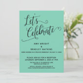 Invitation Célébrons un élégant mariage vert réception unique (Debout devant)