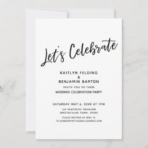 Invitation Célébrons un mariage décontracté et moderne avec u