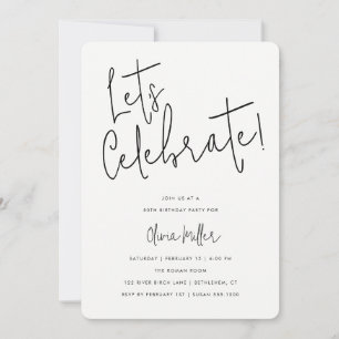Invitation Célébrons une fête d'anniversaire minimaliste
