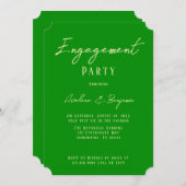 Invitation Céleri et Forêt Vert Couleurs Partie d'engagement (Devant / Derrière)