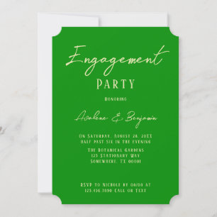 Invitation Céleri et Forêt Vert Couleurs Partie d'engagement