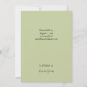 Invitation Céleri Vert et Floral Noir Tourbillons de Mariage (Dos)