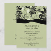 Invitation Céleri Vert et Tourbillons Floraux Noirs Après-Mar (Devant / Derrière)