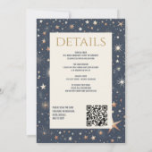 Invitation Céleste bleu et or avec Mariage de code QR (Dos)