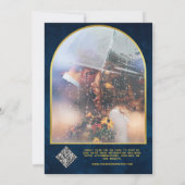 Invitation Céleste Bleu Lune Or Soleil Monogramme RSVP QR Cod (Dos)