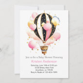 Invitation Céleste Boho Balloon Aventure Baby shower fille (Devant)