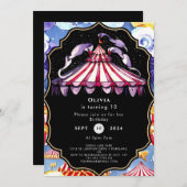 Invitation Céleste Boho Circus Anniversaire (Devant / Derrière)
