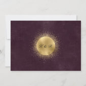 Invitation Céleste Bourgogne Or Lune Et Étoiles Mariage (Dos)