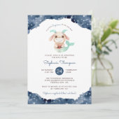 Invitation Céleste Capricorne Astrologie Baby shower des sign (Debout devant)