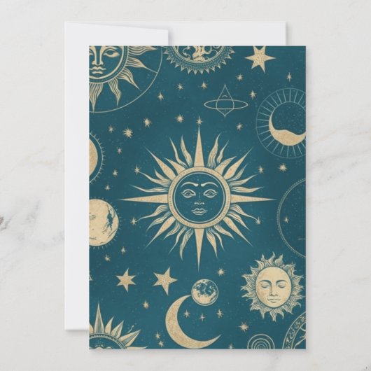 Invitation Céleste Emerald Gold Crescent Lune (Dos)