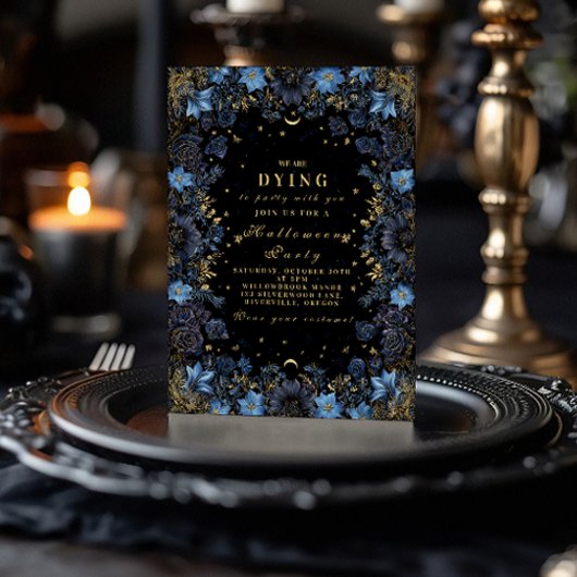 Invitation Céleste Gothique Or et Saphir Soirée