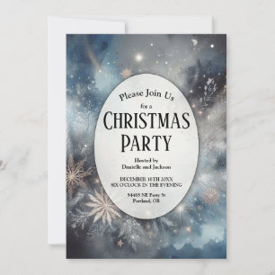 Invitation Céleste hiver minuit Fête de Noël