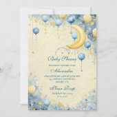 Invitation Céleste Lune et Baby shower des étoiles (Devant)