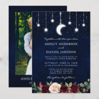 Céleste Lune Étoiles Lumières Mariage Floral Photo