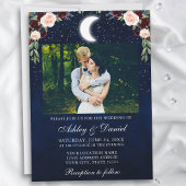Invitation Céleste Lune étoiles Mariage photo
