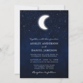 Invitation Céleste Lune étoiles Mariage photo (Devant)