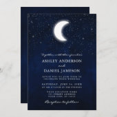 Invitation Céleste Lune étoiles Mariage photo (Devant / Derrière)