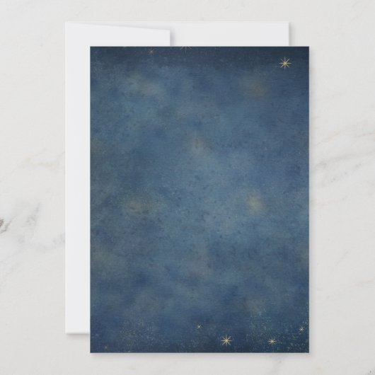 Invitation Céleste Midnight Blue Moon Stars Mariage (Dos)