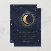 Invitation Céleste Midnight Blue Stars Retraite (Devant / Derrière)