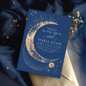 Invitation Céleste mystique lune étoile Mariage Boho de nuit