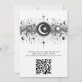 Invitation Céleste noir et blanc avec Mariage de code QR (Dos)