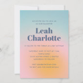 Invitation Céleste Pastel Blue Grainy Bat mitzvah dégradé (Devant)