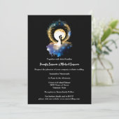 Invitation Céleste pleine lune couple étoile nuit noir bleu (Debout devant)