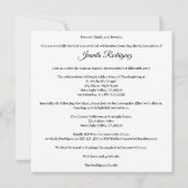 Invitation Céleste Quinceañera, coutume (Dos)
