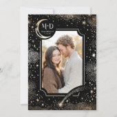 Invitation Céleste Romantique Starry Night Mariage Photo (Devant)