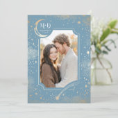 Invitation Céleste Romantique Starry Night Mariage Photo (Debout devant)