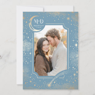 Invitation Céleste Romantique Starry Night Mariage Photo