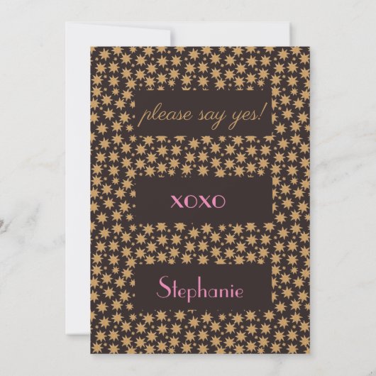 Invitation Céleste Serez-Vous Ma Fille D'Honneur Rose Moody (Dos)