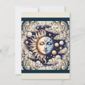 Invitation Céleste Vintage Demi-Soleil & Lune Crème Beige (Dos)