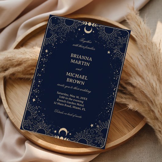 Invitation Céleste Vintage Minuit