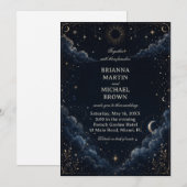 Invitation Céleste Vintage Minuit (Devant / Derrière)